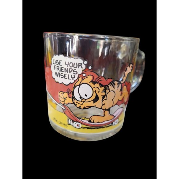Vintage 1978 McDonalds Garfield & Odie Glass Mugs Set Of 4 Cartoon Graphics - Picture 3 of 7